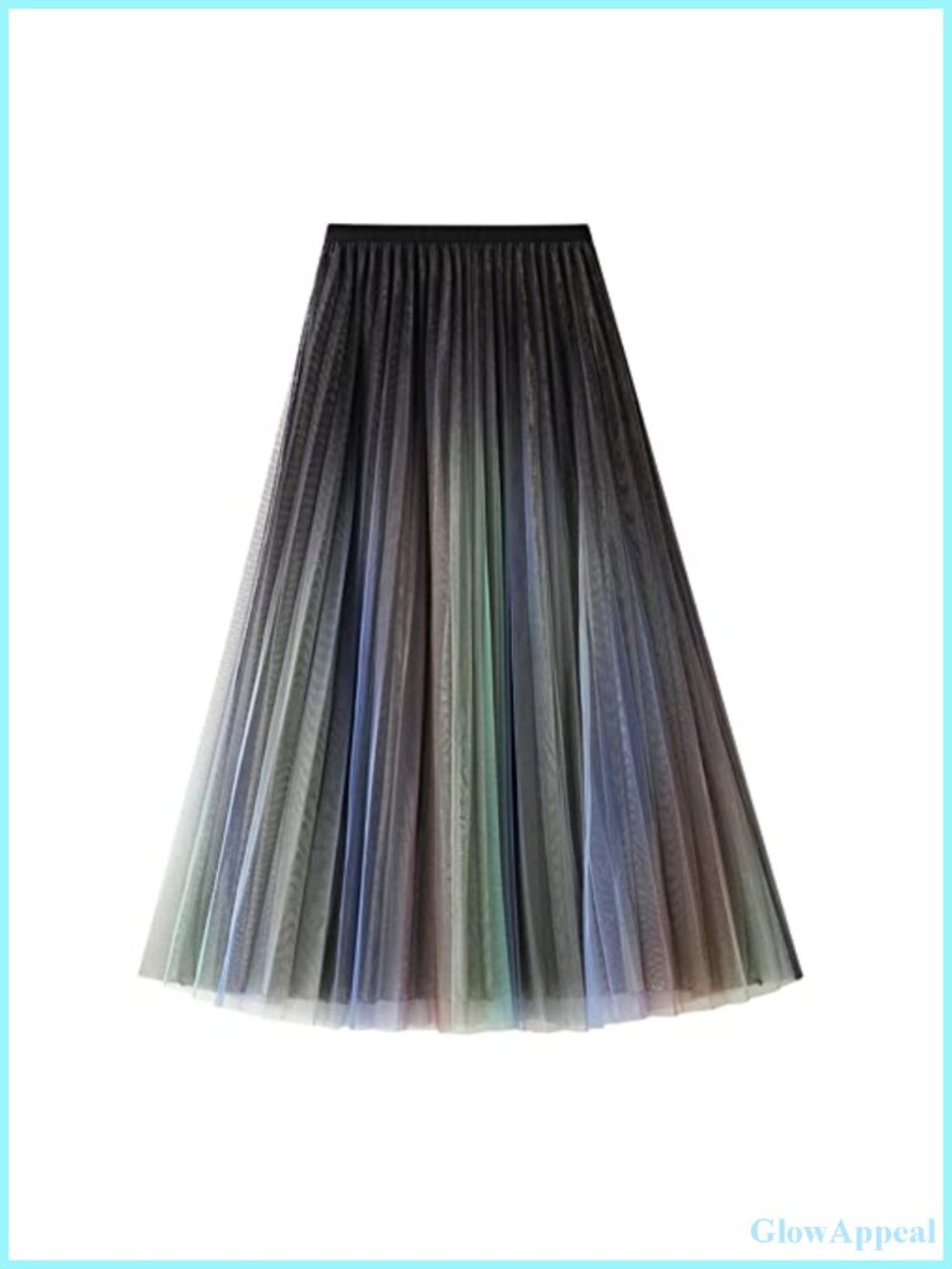 Women's A-Line Ruffle Tulle Layered Midi Skirt Elastic Waist Fairy Party